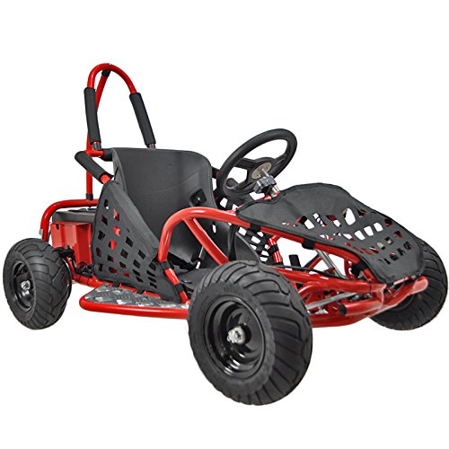 2019 1000W 48V Deluxe Electric Go-Kart - Red - Upgraded
