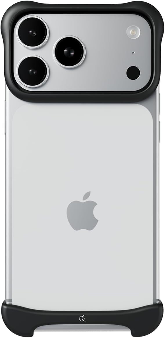 Arc Pulse Compatible with iPhone 17 Pro Max Phone Case (2025), Minimalist Protective Shock Absorption Aerospace Grade Aluminum Shells + Elastomer Inlays Easy Fit 6.9 inch Matte Black