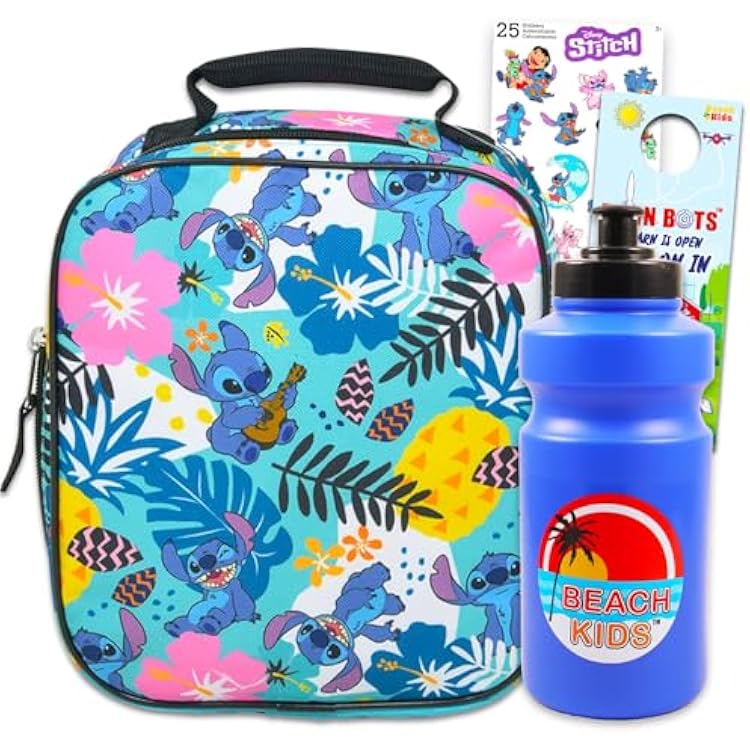 Disney Lilo and Stitch Lunch Bag Set for Toddlers, Kids - Bundle with Stitch Insulated Lunch Box, Stitch Stickers, More | Lilo and Stitch School Supplies