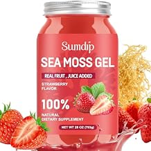 (28OZ) Sea Moss Gel, Raw Vegan Irish Seamoss Gel, Immune and Digestive Support Vitamin Mineral Antioxidant Supplements, Strawberry