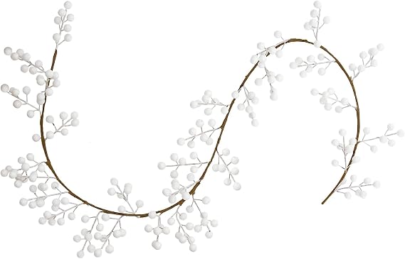 Greentime Valentine White Berry Garland, Fake White Berry for Indoor Outdoor Home Decoration for Valentine's Day,Holiday Decor