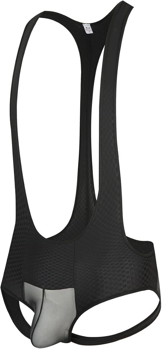 Men Mesh One Piece Leotard Bodysuit Wrestling Singlet Jockstrap