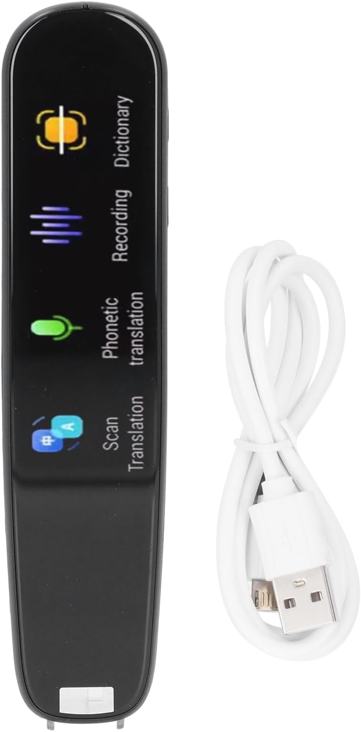 Portable Translation Pen WIFI Multilingual Digital Translator Dictionary Pen Scan Reader Pen Language Translator Device Support Text Extraction for Businessmen Students Adults Black