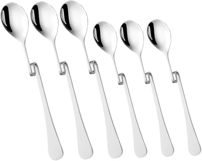 6pcs Stainless Steel s Shape Handle Coffee Spoons Long Hanging Stirring Spoons for Espresso Dessert Tea Appetizers Creative Design for Easy Storage Maintenance