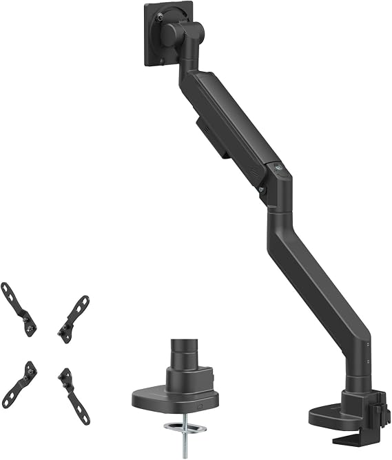 SilverStone Technology ARM15 Monitor Arm for 17-57 Screens, Supports up to 44 lbs, Heavy Duty Gas Spring Design, SST-ARM15B