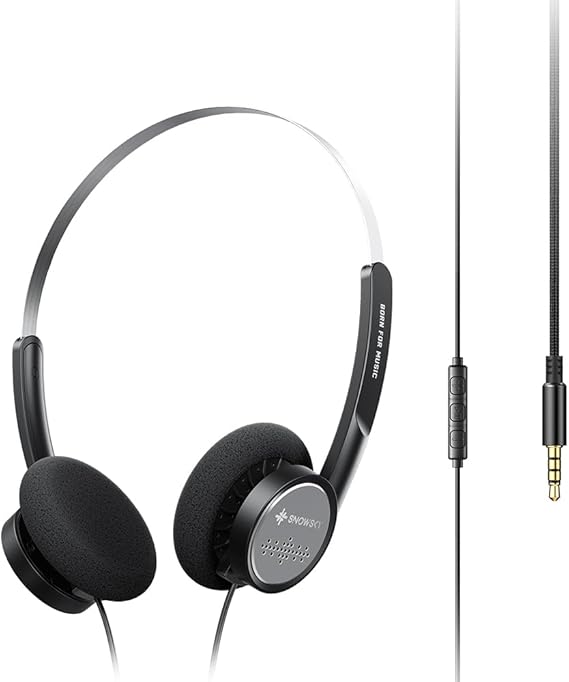 FiiO Snowsky Wind 3.5mm ON-Ear Headphones for Recording Gaming with Microphone, 40mm Diaphragms Driver,HiFi Sound (Black)