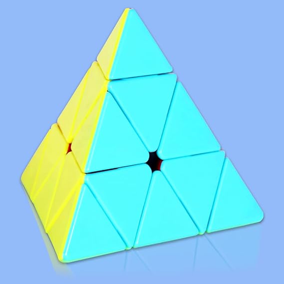 3X3 Pyramid Speed Cube Brain Teasers 3X3X3 Triangle Puzzle Magic Cube Brain Teaser Puzzle Toy Stickerless Cube Games Toys Vivid Color