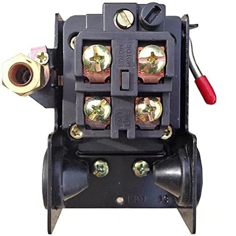 Air Compressor Pressure Switch 90-125 PSI, 26A Heavy Duty 1/4" NPT Single Port, Universal Replacement Part with Unloader Valve & Leak-Proof Design for Air Tank