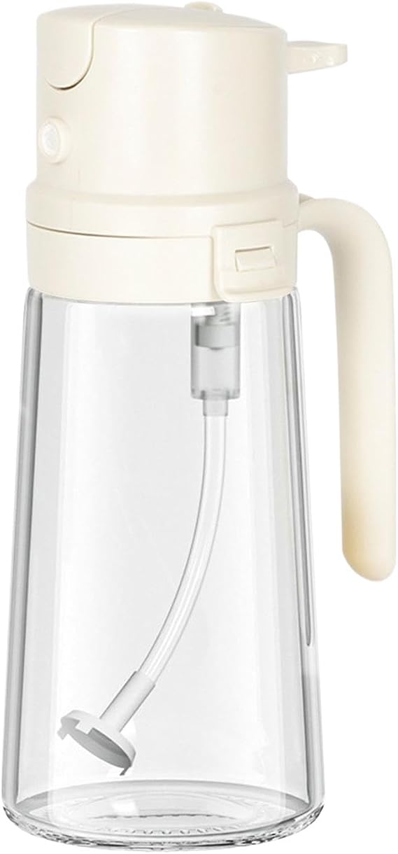 Olive Oil Mister 2 in 1 Dispenser Glass Bottle, Oil Sprayer and Dispenser Portable for Travel, Outdoor, and Kitchen, Convenient and Eco-Friendly Cooking Tool, Dispenser Glass Bottle, Oil Sprayer
