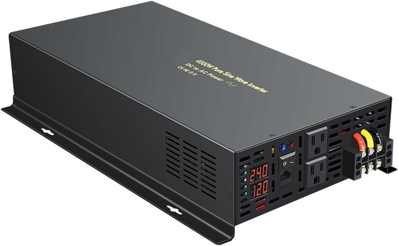 RWRAPS Pure Sine Solar Inverter 4000W Car Power Inverter Transformer 12V24V48V96V110V DC to AC 120V220V240V Wired Controller Size : 24V, Color : 110V-01_G