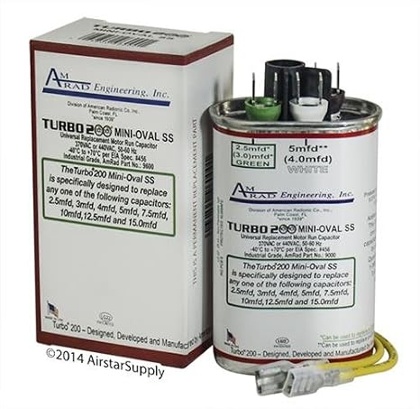 Turbo 200 MINI Oval 2.5/5 / 7.5/10 / 12.5/15 uf MFD