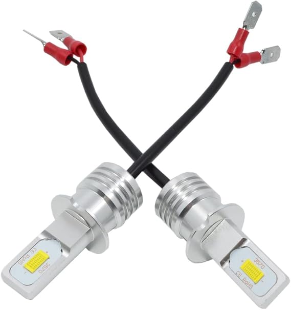 H3 LED Bulbs 6500K White DRL Fog Driving Light Daytime Running Lamp Replace Halogen 3570 CSP Chips High Brightness Car Vehicle Parts Plug-N-Play High Power Pack 2(H3_Fog/DRL,White/6000K)