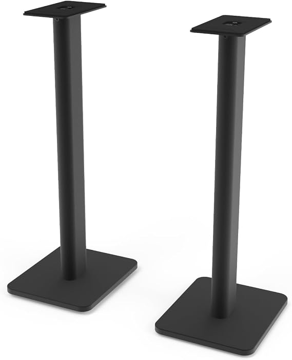 Kanto SP26PL Black Metal Speaker Stand (26 inches) - Universal Fit, Hidden Cables, Rotating Top Plate, Carpet & Hardwood Feet, 14-20 Mounting, Pair