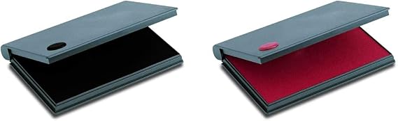 Cosco Stamp Pads Bundle - 2000 Plus No.2 Black Ink Pad (090407) and 2000 Plus Red Ink Pad (090411)