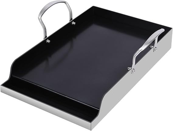 Utheer 16.5" x 10" Nonstick Stainless Steel Griddle for Gas, Charcoal & Grill,123456