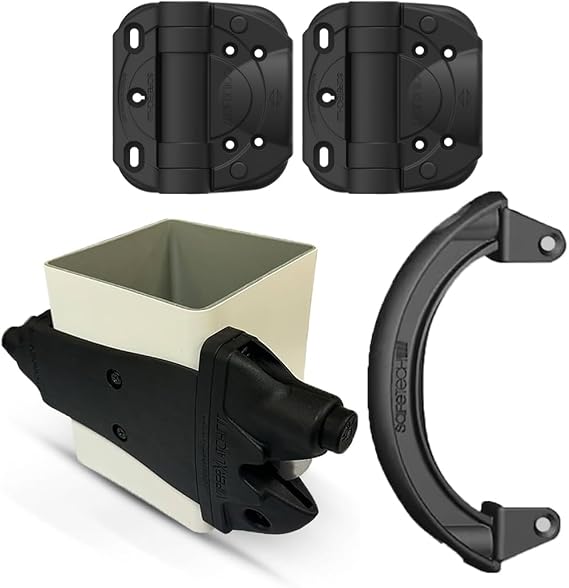 5" Wrap Around Gate Latch W/CoilKlik Self Closing Hinge & Gate Handle Bundle