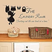 Laundry Room Sign Decals Peel and Stick Wall Lettering Vinyl Art Stickers for Decor