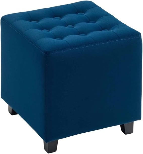 Foot Stool Square Footstool Small Ottoman With Wood Legs For Bedroom
