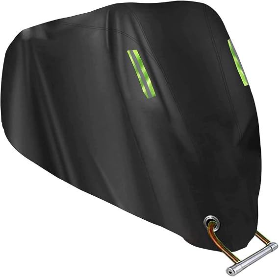 Motorcycle Cover All Season,Universal Weather Quality Waterproof Sun Outdoor Protection Scooter Shelter Tear Proof Night Reflective & Lock-Holes Storage Bag Fits up to 97" Motorcycles