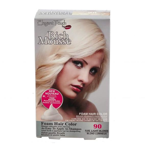 SBC Foam Hair Color Rich Mousse Pure Blonde #90, Elegant Touch by Pur-est
