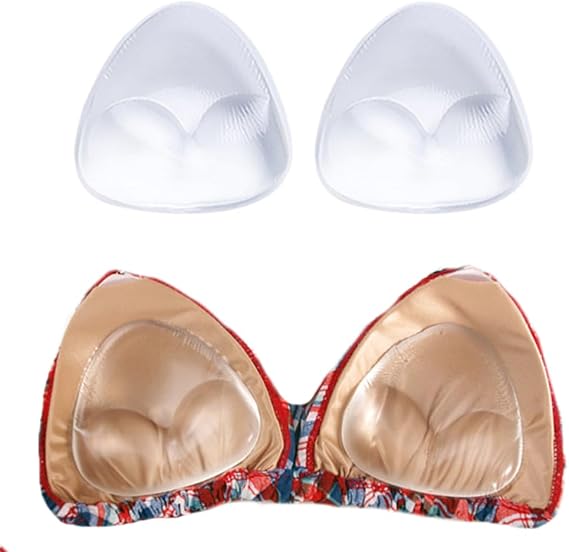 1 Pair Clear Bra Pad Breast Enhancers Silicone Triangle Bra Insert Breast Chest Swimsuit Pads Bra Enhancement Bikini Gel Inserts Push Up Breast Pads for Swimsuit Bikini Sport Bra, Transparent