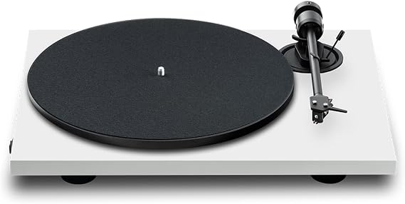 Pro-Ject E1.2, Plug & Play Entry-Level Turntable with electronic speed control, Pre-set Tracking Force, Fitted with Pick It MM E Phono Cartridge (White)