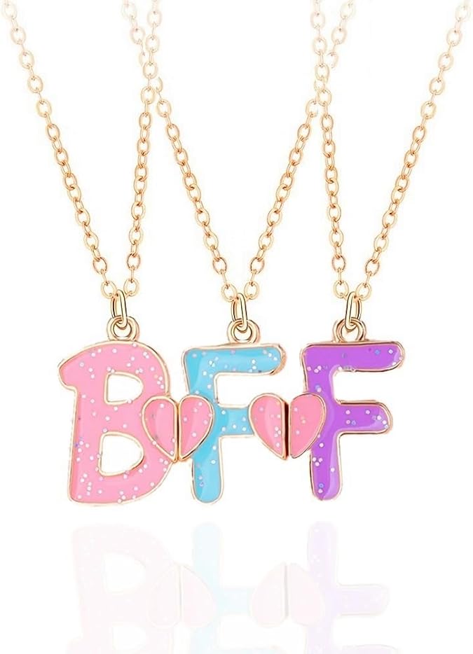 Best Friend Necklace BFF Friendship Necklace Gifts for 3 Girls