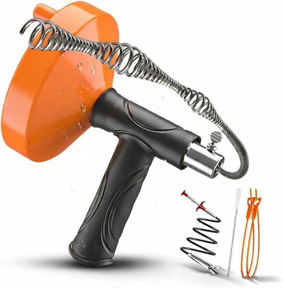 drain Snake Auger, Plumbing Snake Drain Hair Clog Removal Tool, Sink Unclogger Drain