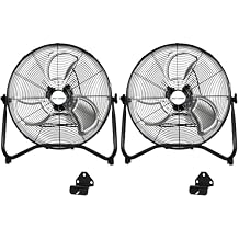 BILT HARD 4600 CFM 20" High Velocity Floor Fan, 3-Speed Heavy Duty Metal Fan with Wall-Mounting System, Industrial Shop Fan for Commercial, Garage, and Greenhouse, 2 Pack