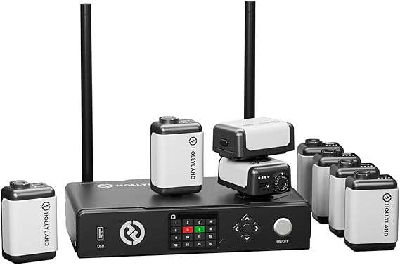 Hollyland Wireless Tally System Set, 2,600ft Range utilizes Adaptive Frequency Hopping Technology for Live Shooting cue lamp Video Mixer Video switcher Video switcher (8 Lights)