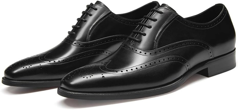 Men's Dress Shoes Brogue Oxford Leather Elastic