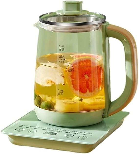 Electric Kettle, Glass, 0.4 gal 1.8 L, LED Light, Double Layer, Anti-scald, Empty Heating Prevention, Electric Kettle, Water Kettle, Small, Stylish, Easy to Clean, For Tea, Coffee, Automatic Power Off, Empty Firing Prevention, Kettle, Stylish Standard