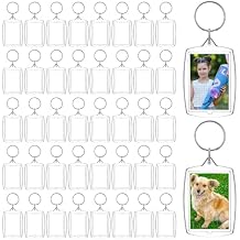 100 PCS Acrylic Photo Frame Keyring, Personalized Keychains,Clear Picture Keychain as Gift