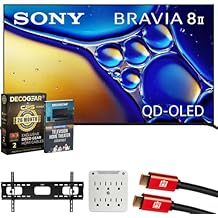 Sony K55XR80M2 BRAVIA 8 II 55" QD-OLED 4K HDR TV (2025) Bundle with CPS Exclusive 26 Month Protection, Wall Mount, 2X HDMI Cables, Surge Adapter & Deco Gear Complete Home Theater Beginner's Guidebook