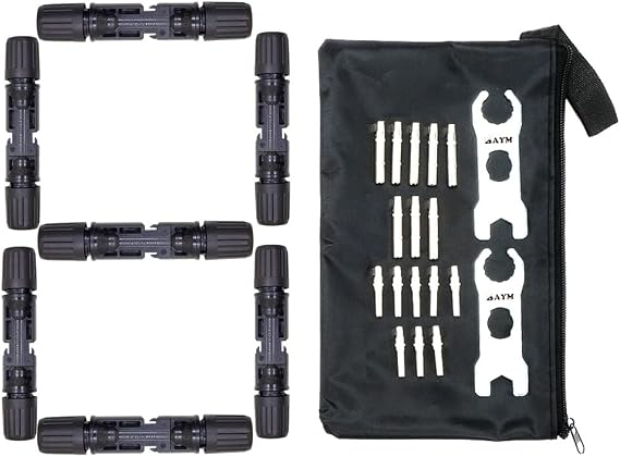 BAYM Metal Wrench 8 Pairs Connector Male and Female Solar Panel Connector 30A 1000V for PV Cable 2.5/4/6mm Solar Panel Connect Spanner Disconnect