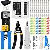 TAIWAIN RJ45 Crimping Network Repair Maintenance Tool Set Kit Cat6 Cat5e Crimper Cat5 RJ11 Wire Cable Tester 8P/4P/6P Ethernet Crimp Stripper, Internet LAN Repair Cutter Set for DIY