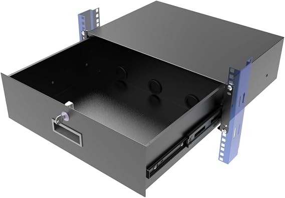 3U Server Cabinet Case 19" Rack Mount Lockable Drawer with Key