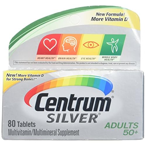 Centrum Silver Multivitamin Supplement For Adults Over 50, 80 Tablets