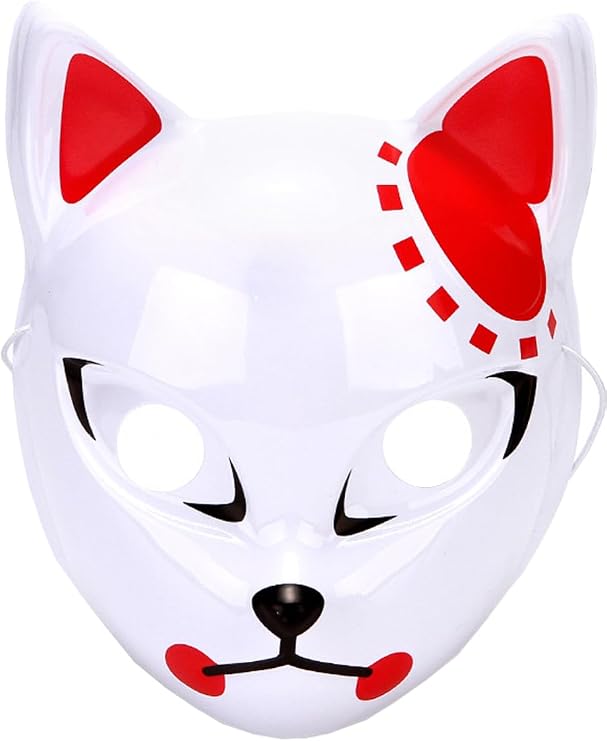 Adult's Red Ear Anime Cat Slayer Mask Costume Accessory