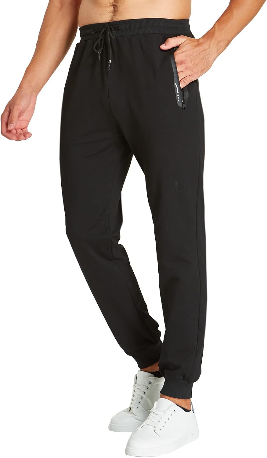 JustSun Mens Cotton Jogging Bottoms with Zip Pockets