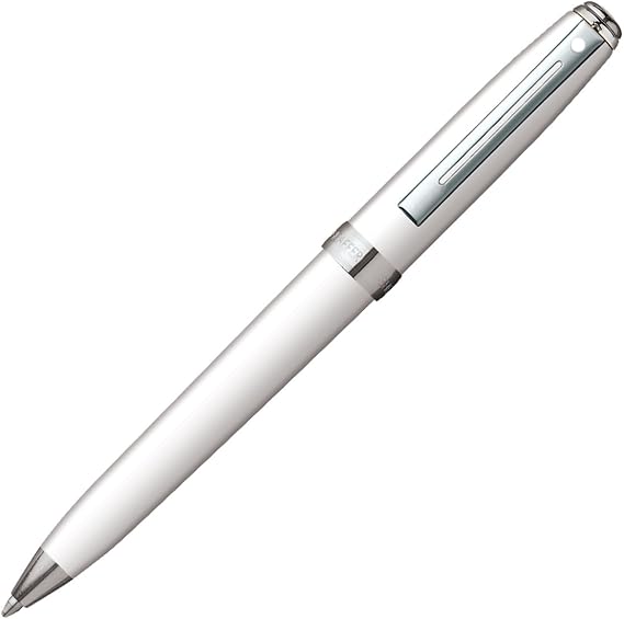 Sheaffer Prelude Mini Ballpoint Pen, Gloss White Featuring Nickel Plate Trim (E2980551)