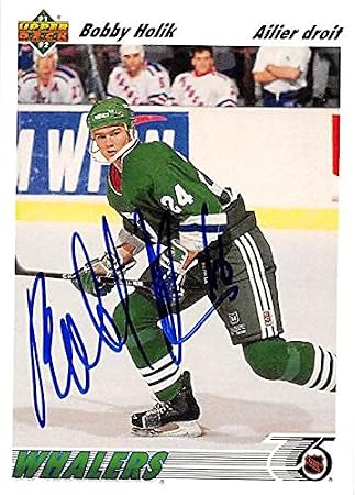 Autograph Warehouse 224175 Bobby Holik Autographed Hockey Card - Hartford Whalers 1991 Upper Deck - No. 233