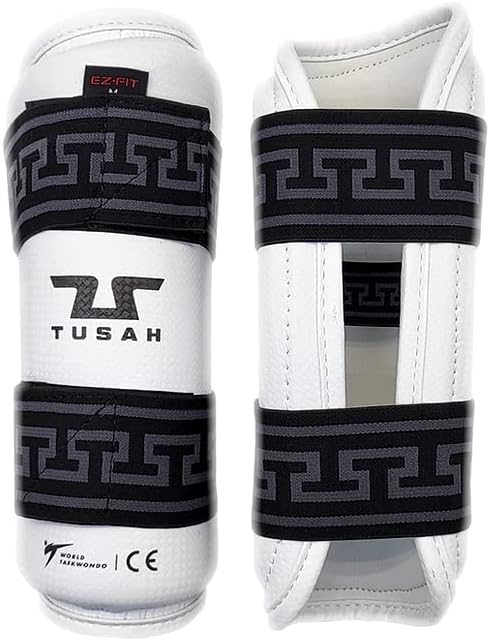 Generic Tusah WT Taekwondo Competition Approved Forearm Guards - Pair, White