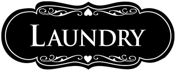 Designer Laundry Sign (Black) - Medium 2.75 x 7"