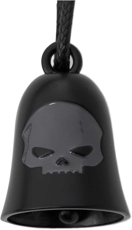 Harley-Davidson HD Black Matte Skull with Bar & Shield Ride Bell, Black