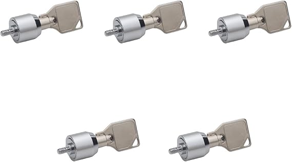 Silver Metal Desktop Computer Security Locks - Key Lock - 5 Set Computer Case Lock