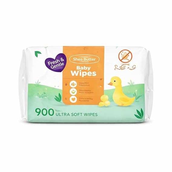 Shea Butter Baby Wipes, 900 Count - Free From Phenoxyethanol, Parabens, Phthalates, And Alcohol - Enriched With Soothing Shea Butter - Ultra Soft - Gentle On Skin - Hypoallergenic And pH Balanced