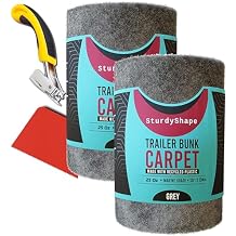 SturdyShape Premium Boat Trailer Bunk Carpet Kit 13ftx12in 25oz Marine Grade (1, Grey, 12inx13ft) (2)