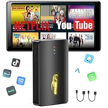 Wireless CarPlay Adapter, 2025 Smart AI Box Supports Netflix/YouTube and More, Dual-Band WiFi & Bluebooth 5.0, Android Auto Magic Box with USB Playback for Cars with Wired CarPlay