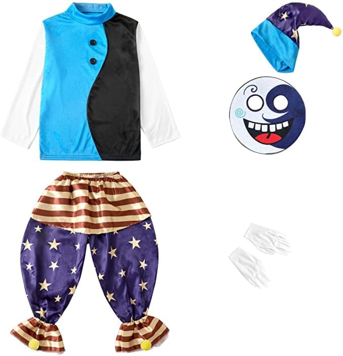 Sundrop Moondrop FNAF Cosplay Costume Kids, Sun Moon Clown Puppets Costume Halloween Outfit for Fans